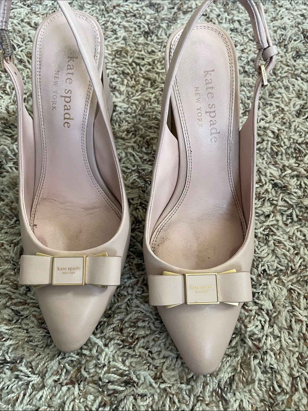 kate spade Nude Bow Slingback Pointed-Toe Pumps